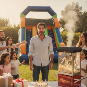 רוצים להפתיע גבר ביום הולדת? כך בוחרים מתנפח או מכונת מזון שיהפכו את האירוע למשהו אחר
